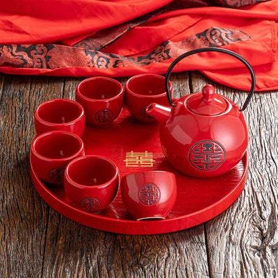 Red Ceramic Tea Sets-ToShay.org