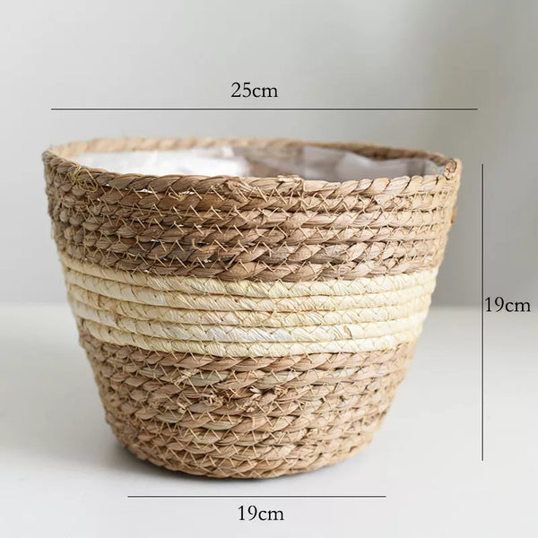 Straw Pot Plant Basket-ToShay.org