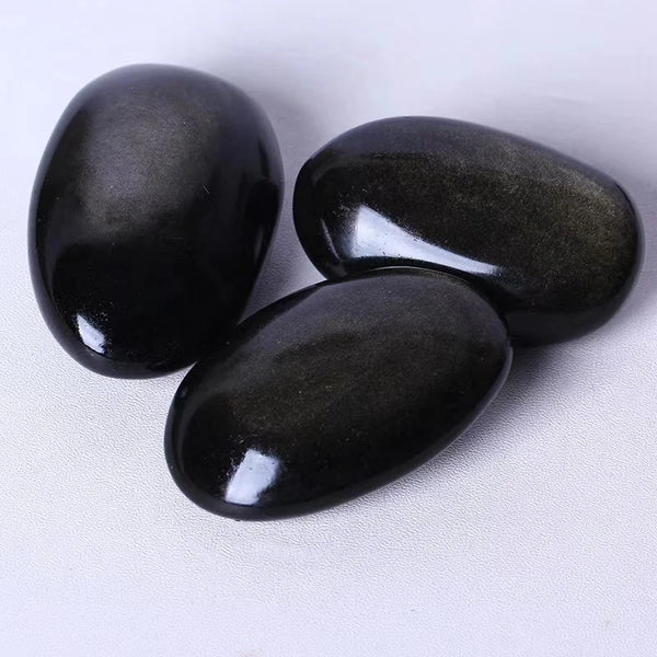 Black Gold Obsidian Palm Stones-ToShay.org