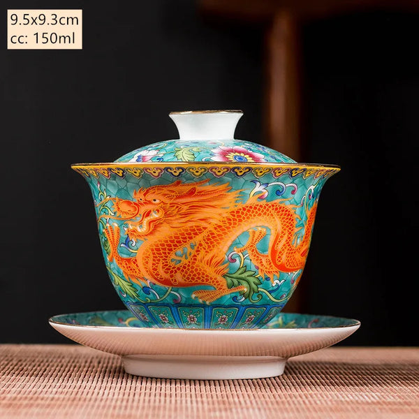 Dragon Ceramic Tea Bowl-ToShay.org