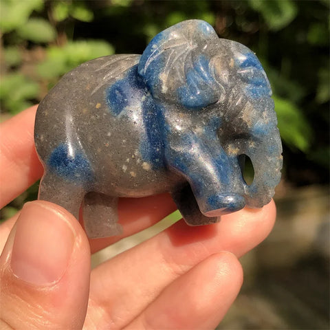 Blue Aventurine Elephant-ToShay.org