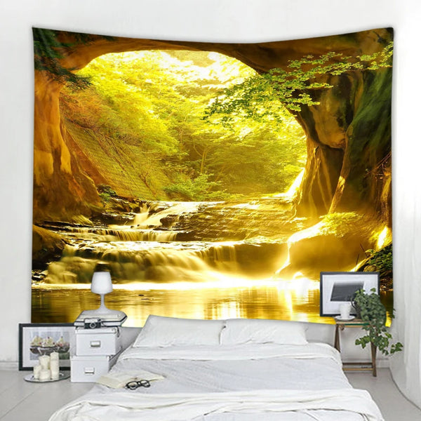 Forest Waterfall Tapestry-ToShay.org