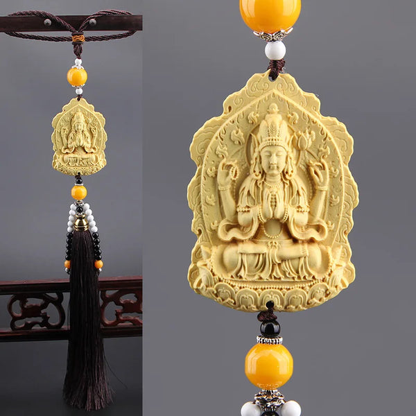 Wood Guanyin Buddha Pendant-ToShay.org