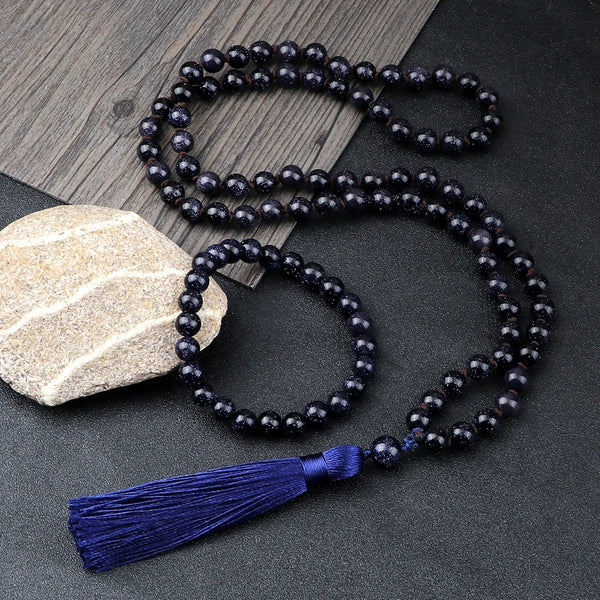 Blue Sandstone Mala Beads-ToShay.org