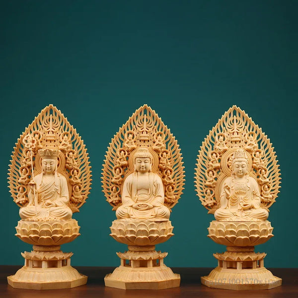 Wood Sitting Lotus Buddha Statue-ToShay.org