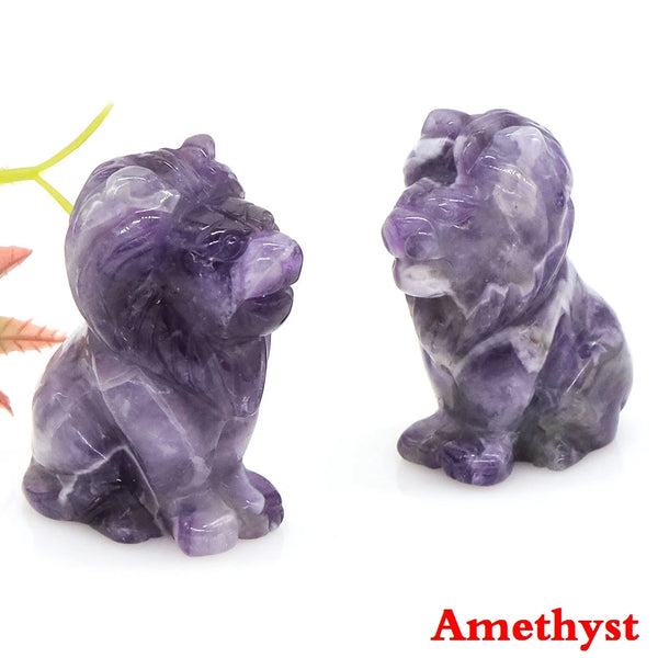 Mixed Crystal Lion Statues-ToShay.org