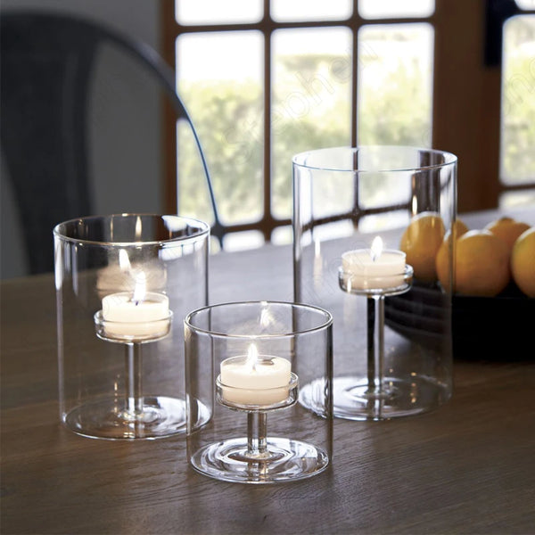 Clear Glass Candle Holder-ToShay.org