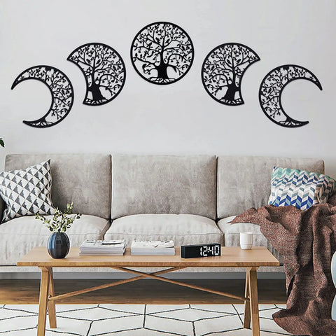 Black Iron Moon Phase Wall Art-ToShay.org