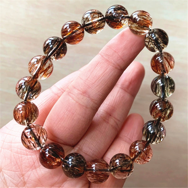 Red Gold Rutilated Quartz Bracelet-ToShay.org