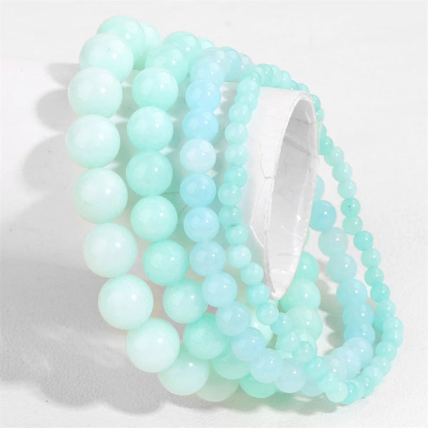 Blue Amazonite Bead Bracelet-ToShay.org