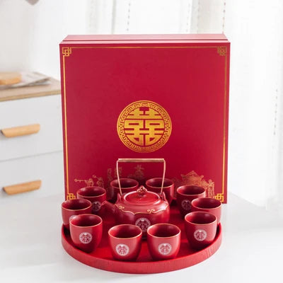 Red Ceramic Tea Sets-ToShay.org