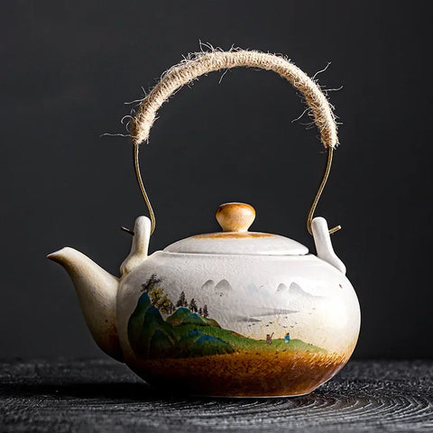 Pottery Landscape Tea Pot-ToShay.org