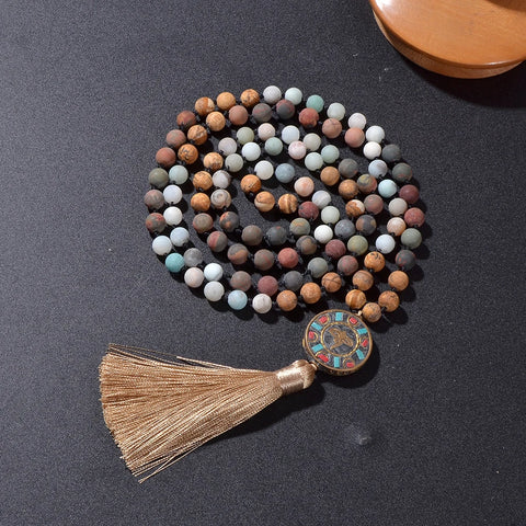 Brown Picture Jasper Mala Beads-ToShay.org