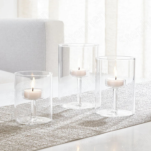 Clear Glass Candle Holder-ToShay.org