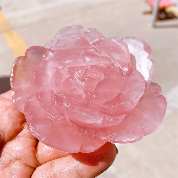 Pink Rose Quartz Flower-ToShay.org