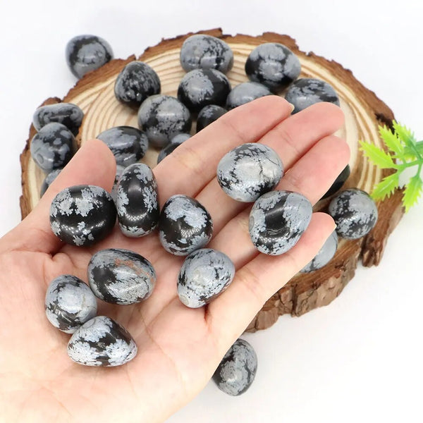 Black Snowflake Obsidian Tumbled Stones-ToShay.org