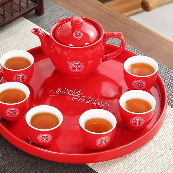 Red Ceramic Tea Sets-ToShay.org