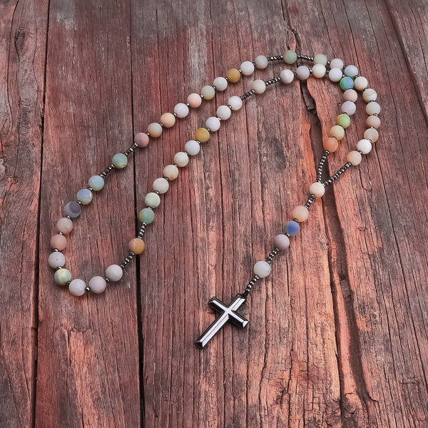 Blue Amazonite Rosary Beads-ToShay.org