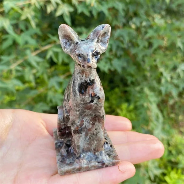 Grey Yooperlite Cat Statue-ToShay.org