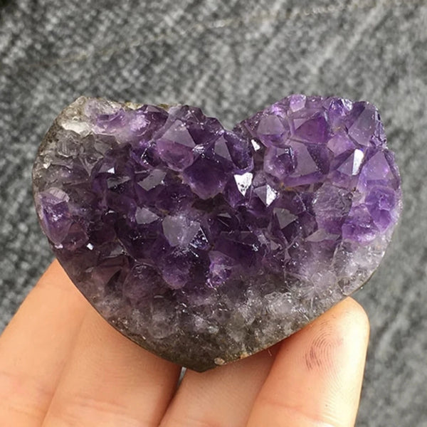 Purple Amethyst Cluster Heart-ToShay.org