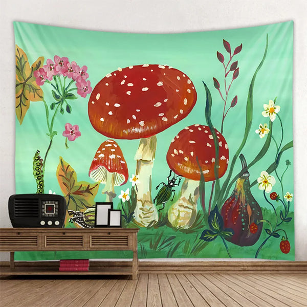 Mushroom Forest Art Tapestry-ToShay.org