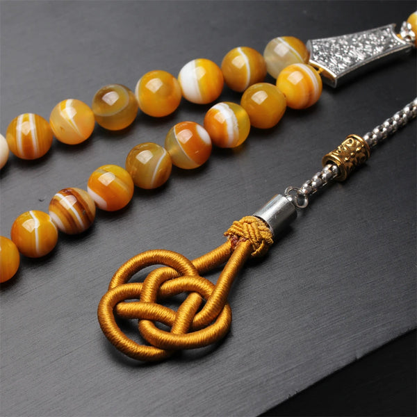 Orange Stripe Agate Prayer Beads-ToShay.org