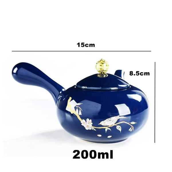 Blue Glazed Porcelain Tea Pot-ToShay.org