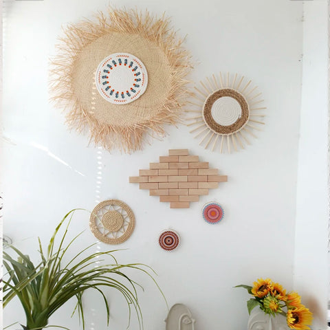 Straw Plate Wall Decor-ToShay.org