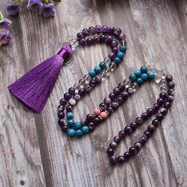 Purple Amethyst Mala Beads-ToShay.org