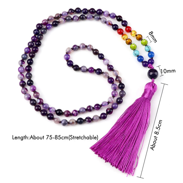 Purple Amethyst Mala Beads-ToShay.org