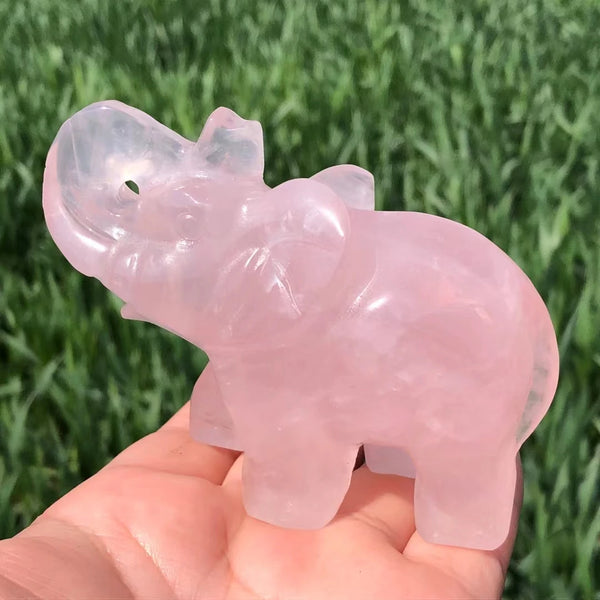 Pink Rose Quartz Elephant-ToShay.org