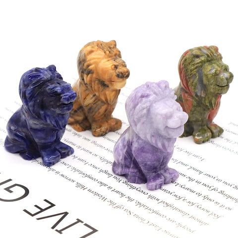 Mixed Crystal Lion Statues-ToShay.org