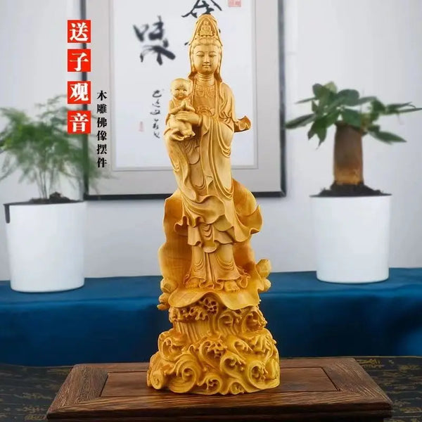 Wood Guanyin Bodhisattva-ToShay.org