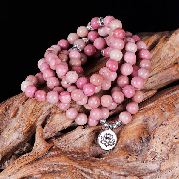 Pink Rhodochrosite Mala Beads-ToShay.org