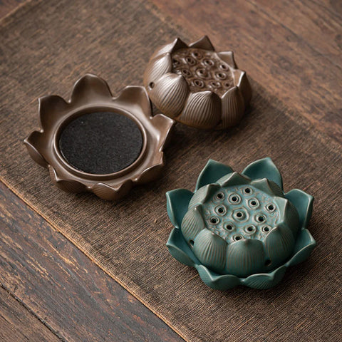 Ceramic Lotus Incense Burner-ToShay.org