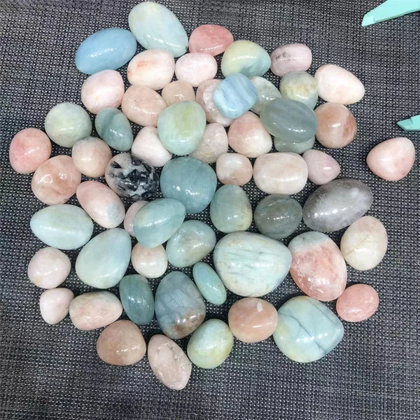 Pink Blue Morganite Tumbled Stones-ToShay.org