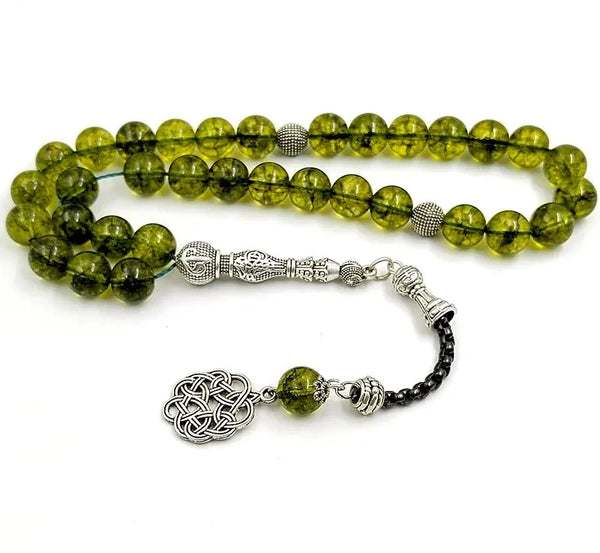 Green Olive Crystal Prayer Beads-ToShay.org