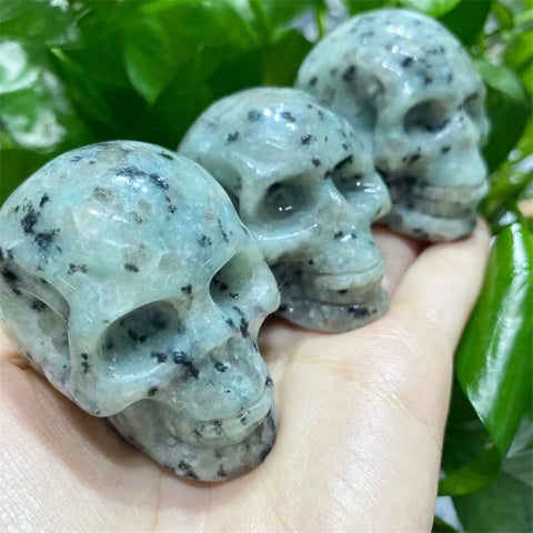 Green Kiwi Stone Skull-ToShay.org