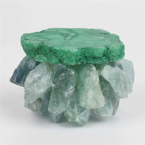 Green Fluorite Tealight Holder-ToShay.org