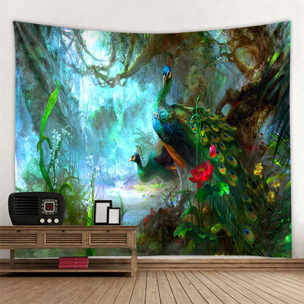 Peacock Art Tapestry-ToShay.org