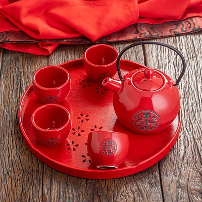 Red Ceramic Tea Sets-ToShay.org