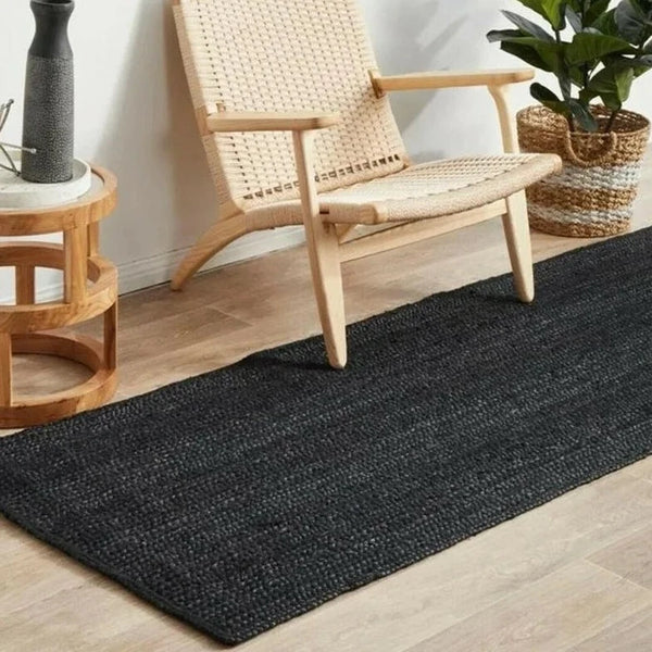 Jute Woven Black Rug-ToShay.org