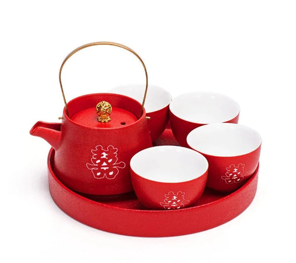 Red Ceramic Tea Sets-ToShay.org