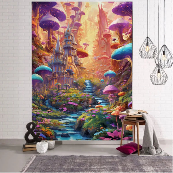 Mushroom Art Tapestry-ToShay.org