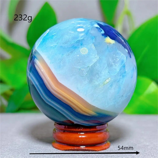 Blue Silk Agate Ball-ToShay.org