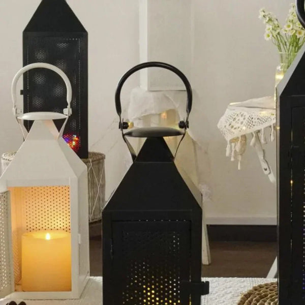 White Iron Candle Lanterns-ToShay.org