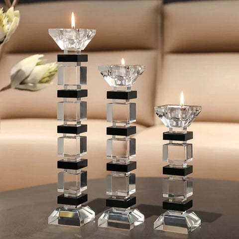 Crystal Glass Candle Holder-ToShay.org