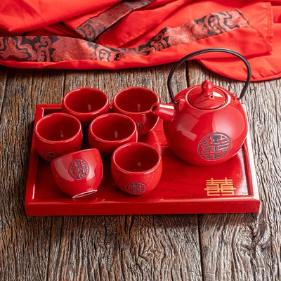 Red Ceramic Tea Sets-ToShay.org