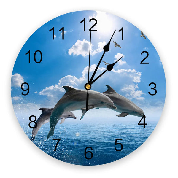 Sea Wave Dolphin Wall Clock-ToShay.org