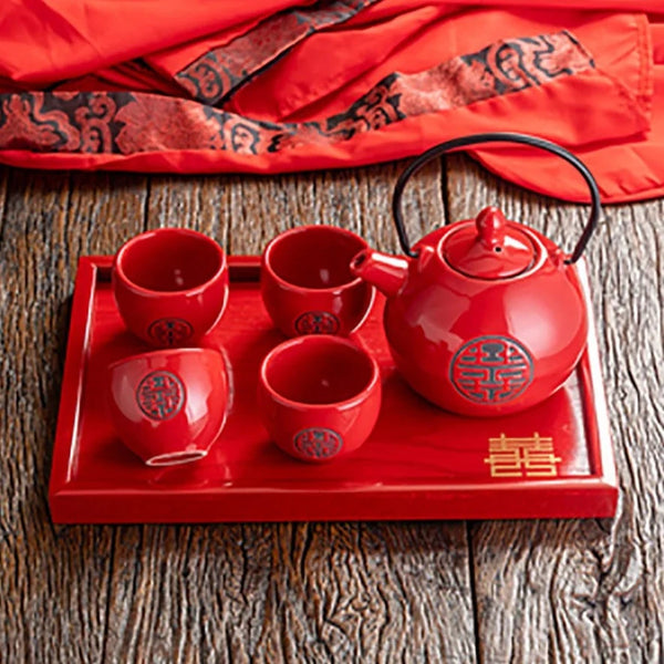 Red Ceramic Tea Sets-ToShay.org